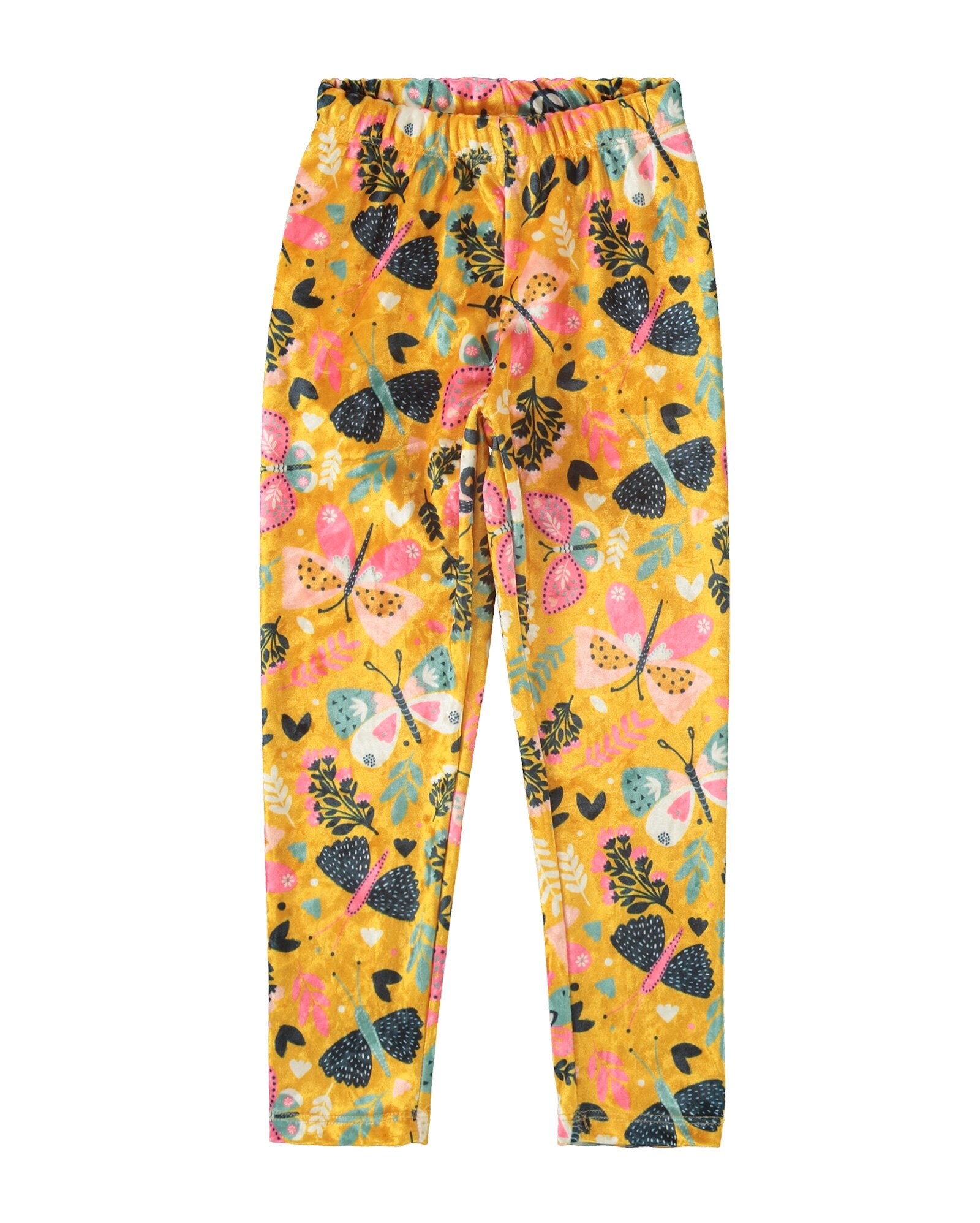 Riachuelo | Calça Legging Infantil Veludo Borboletas e Flores Amarelo Tam 4  a 10