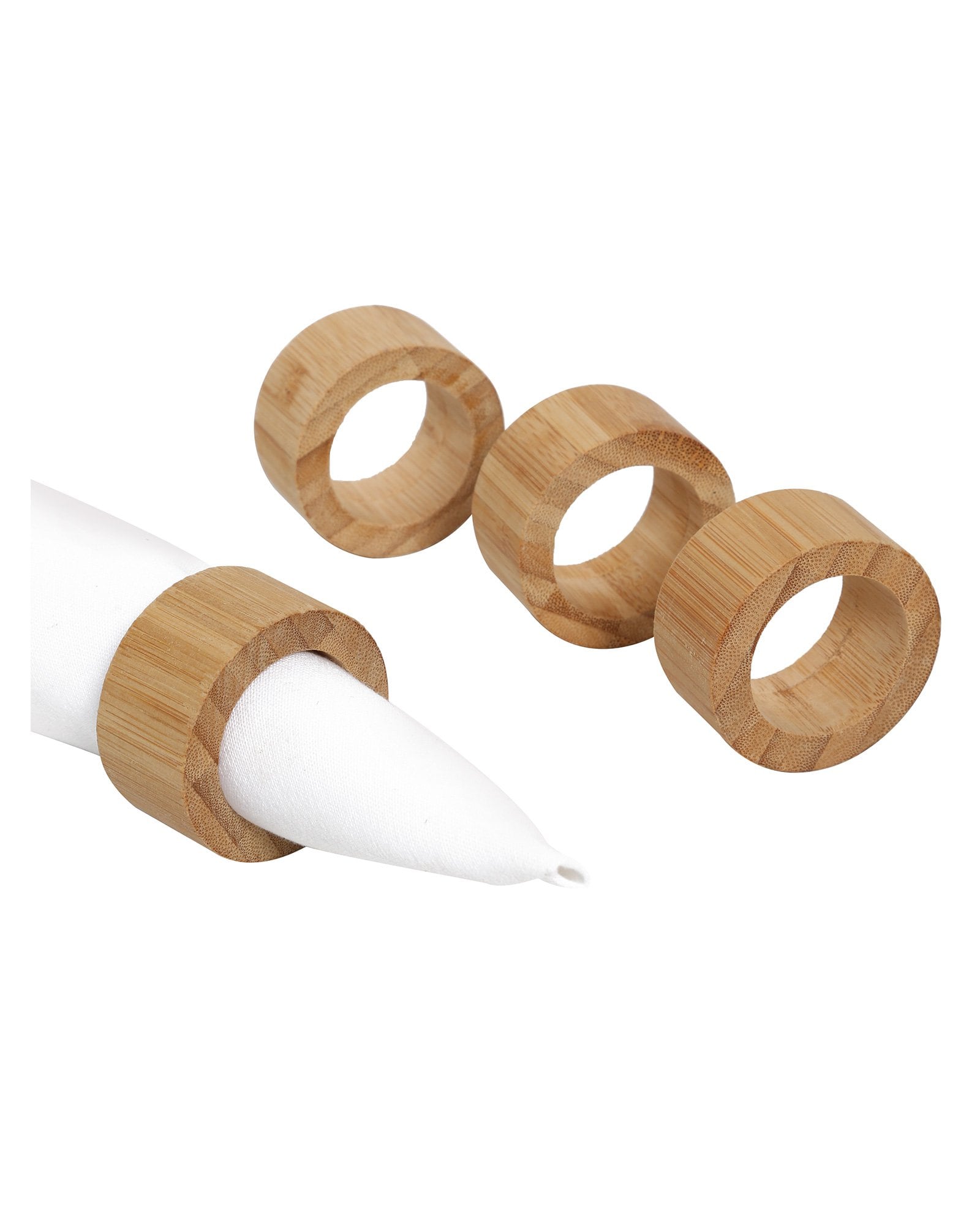 Riachuelo Kit Argola Para Guardanapo 4 Pe as Bambu Bege Casa Riachuelo