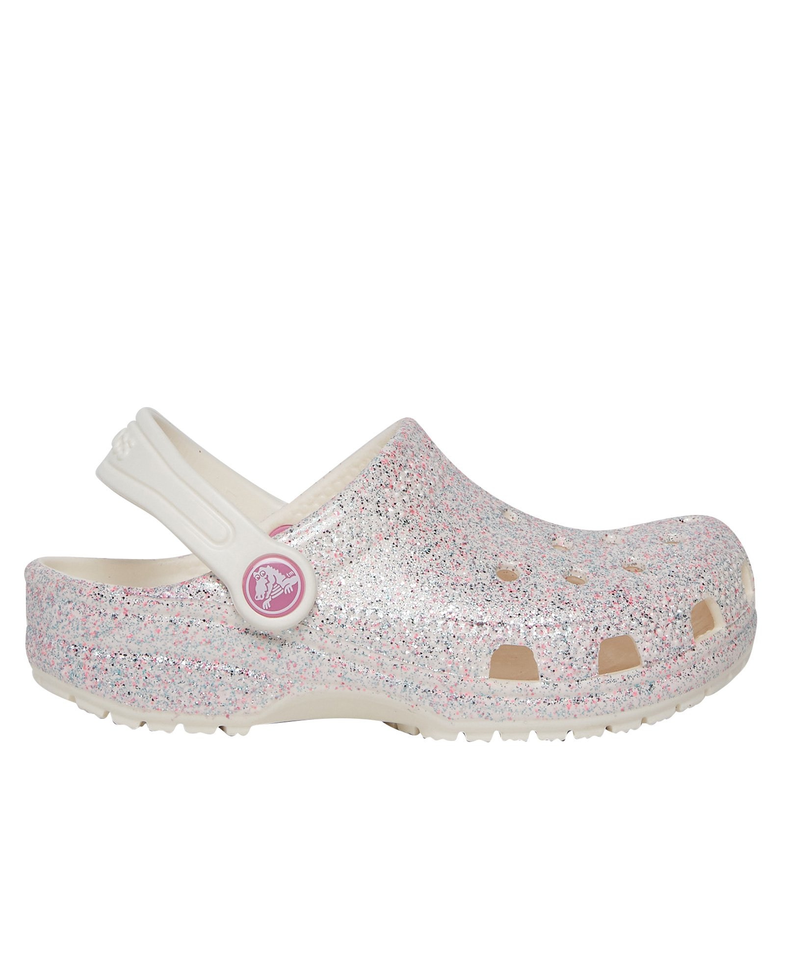 Riachuelo Sandália Clog Infantil Classic Glitter Crocs Branco