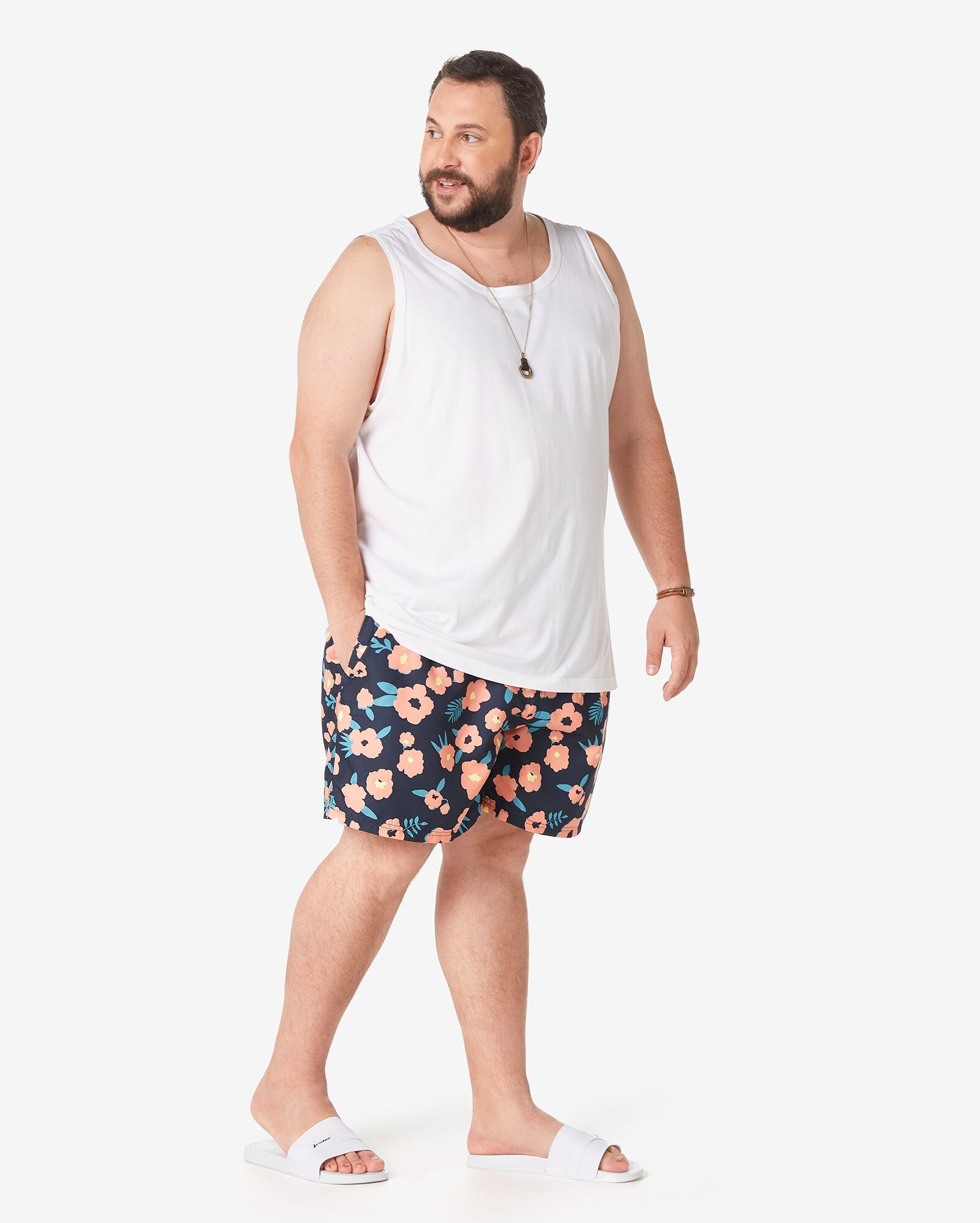 Riachuelo Short gua Plus Size Masculino Floral Azul Ultramarine 