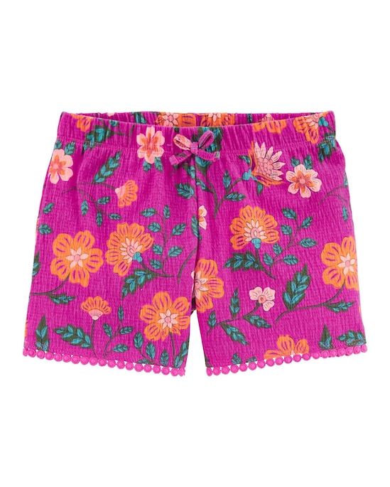 Short Infantil Carter's Anarruga Floral Rosa Tam 2 a 5