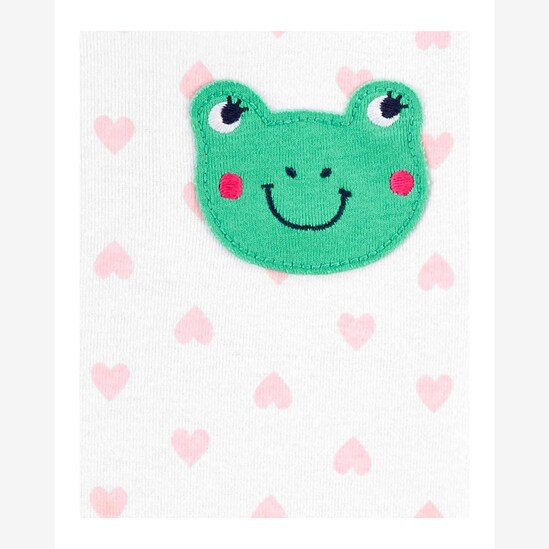 Kit Pijama Infantil Carter's 4 Peças Sapinhos Branco/Rosa Claro Tam 2 a 5