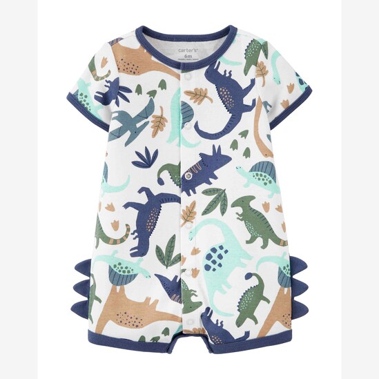 Macaquinho Bebê Carter's Dinos Branco Tam 1 a 24 Meses