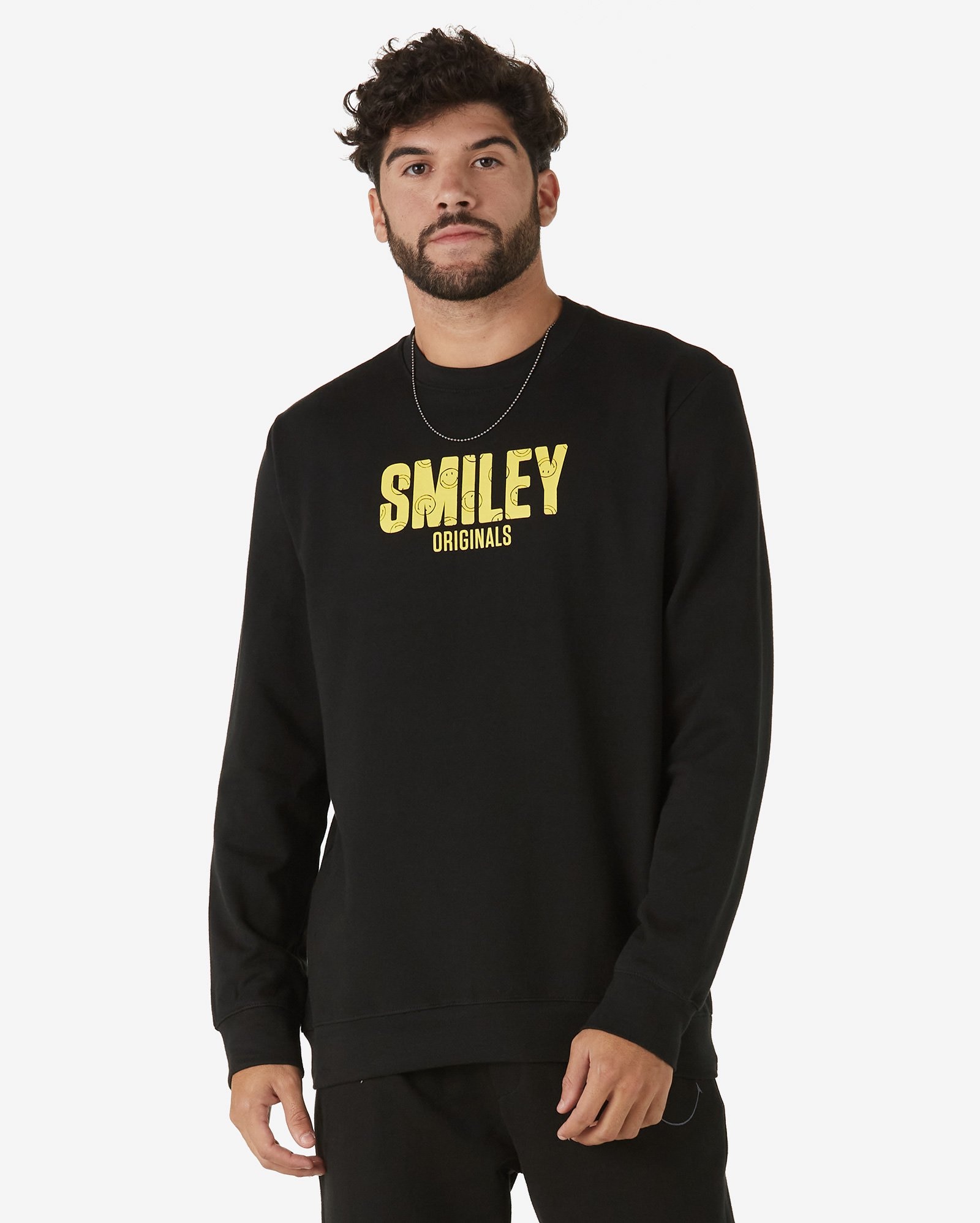 Blusa de Moletom Masculina Decote Redondo Smiley® Originals Preto Riachuelo