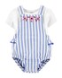 Conjunto Bebê Carter's 2 Peças Listras Azul/Branco Tam 1 a 24 Meses