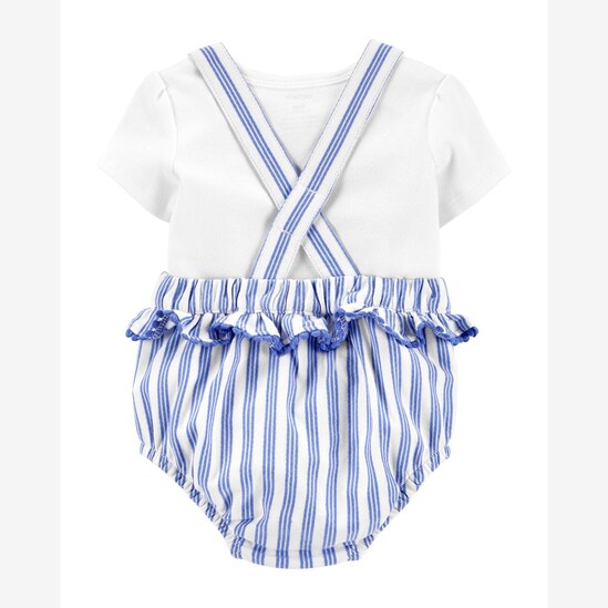 Conjunto Bebê Carter's 2 Peças Listras Azul/Branco Tam 1 a 24 Meses