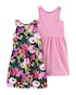 Kit Vestido Curto Bebê Carter's 2 Peças Floral e Listras Rosa Tam 2 a 5