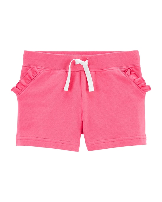 Short de Moletinho Infantil Carter's Básico Rosa Tam 2 a 5