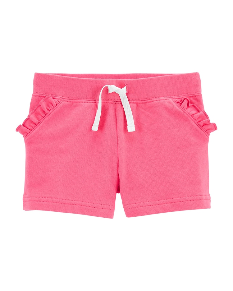 Short de Moletinho Infantil Carter's Básico Rosa Tam 2 a 5