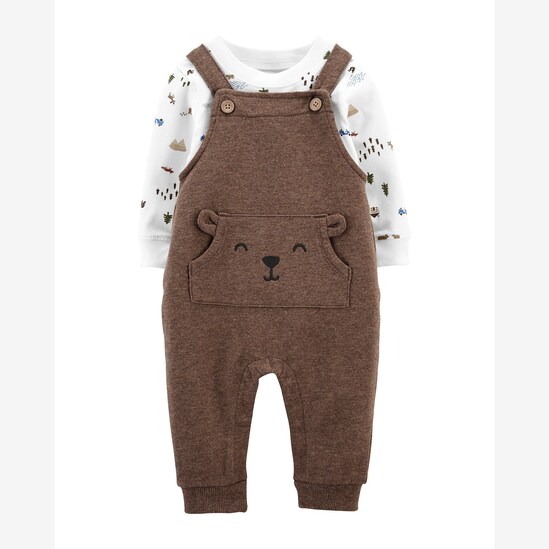 Conjunto Bebê Carter's 2 Peças Floresta Marrom Claro/Branco Tam 1 a 24 Meses