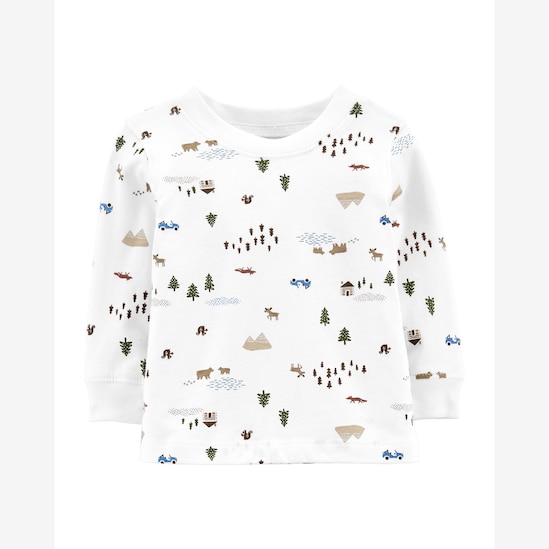 Conjunto Bebê Carter's 2 Peças Floresta Marrom Claro/Branco Tam 1 a 24 Meses