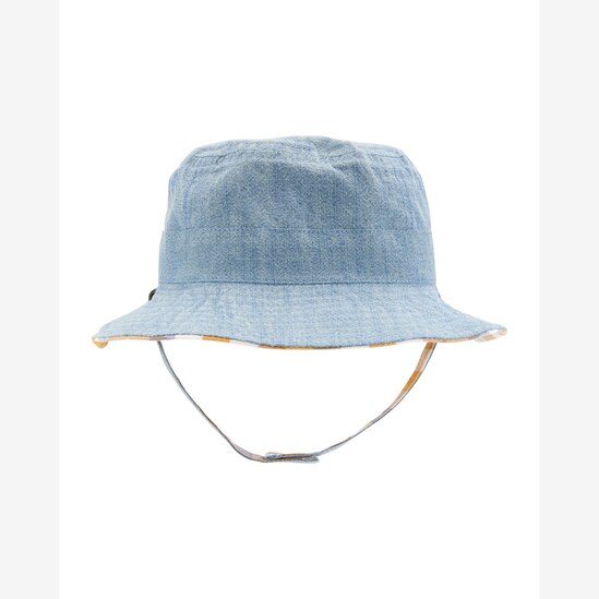 Chapéu Jeans Bebê Carter's Dupla Face Xadrez Vichy Denim Claro Tam RN a 24 Meses