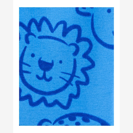 Kit macacão bebê 2 peças leão e listras azul | Carter's