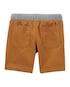 Bermuda Jeans Color Infantil Carter's Cós Elástico Marrom Camelo Tam 2 a 5