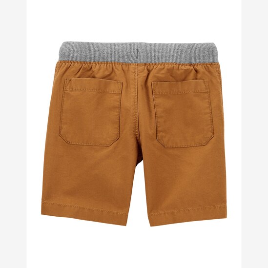 Bermuda Jeans Color Infantil Carter's Cós Elástico Marrom Camelo Tam 2 a 5