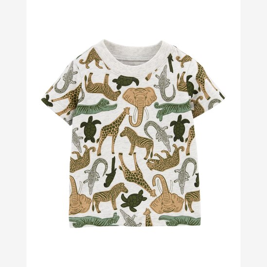 Conjunto Bebê Carter's 2 Peças Animais Verde Militar/Branco Tam 1 a 24 Meses