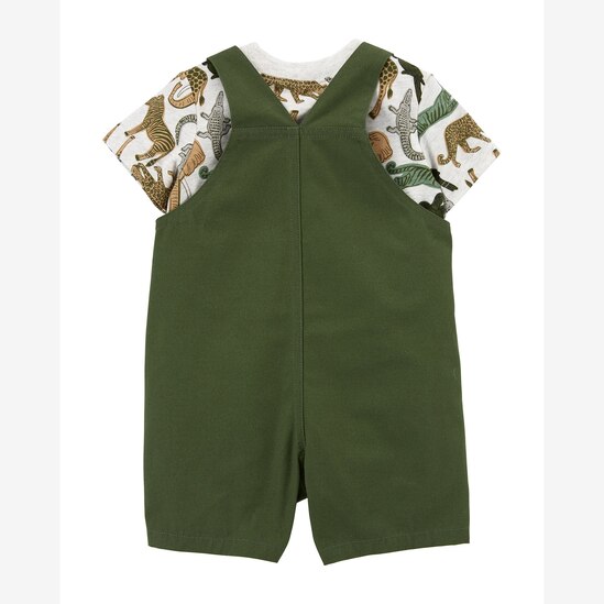 Conjunto Bebê Carter's 2 Peças Animais Verde Militar/Branco Tam 1 a 24 Meses