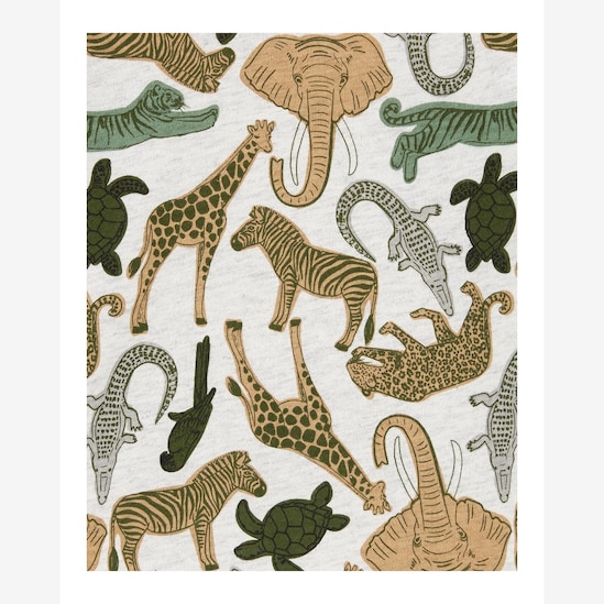 Conjunto Bebê Carter's 2 Peças Animais Verde Militar/Branco Tam 1 a 24 Meses