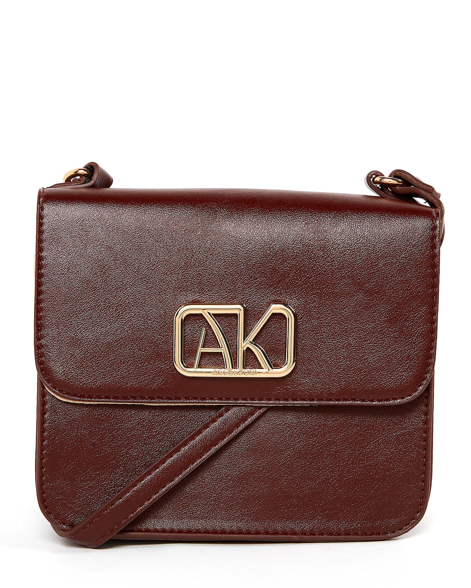 dark brown leather bolsa