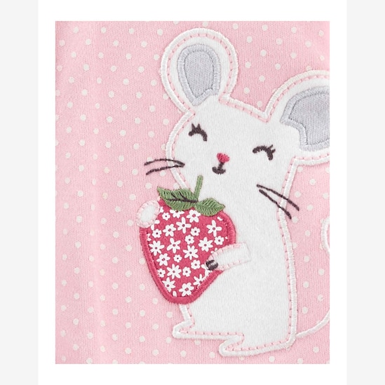 Macacão Bebê Carter's Ratinho Poás Rosa Claro Tam RN a 9 Meses