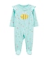 Macacão Bebê Carter's Abelha Poás Azul Turquesa Tam RN a 9 Meses