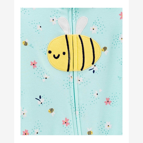 Macacão Bebê Carter's Abelha Poás Azul Turquesa Tam RN a 9 Meses