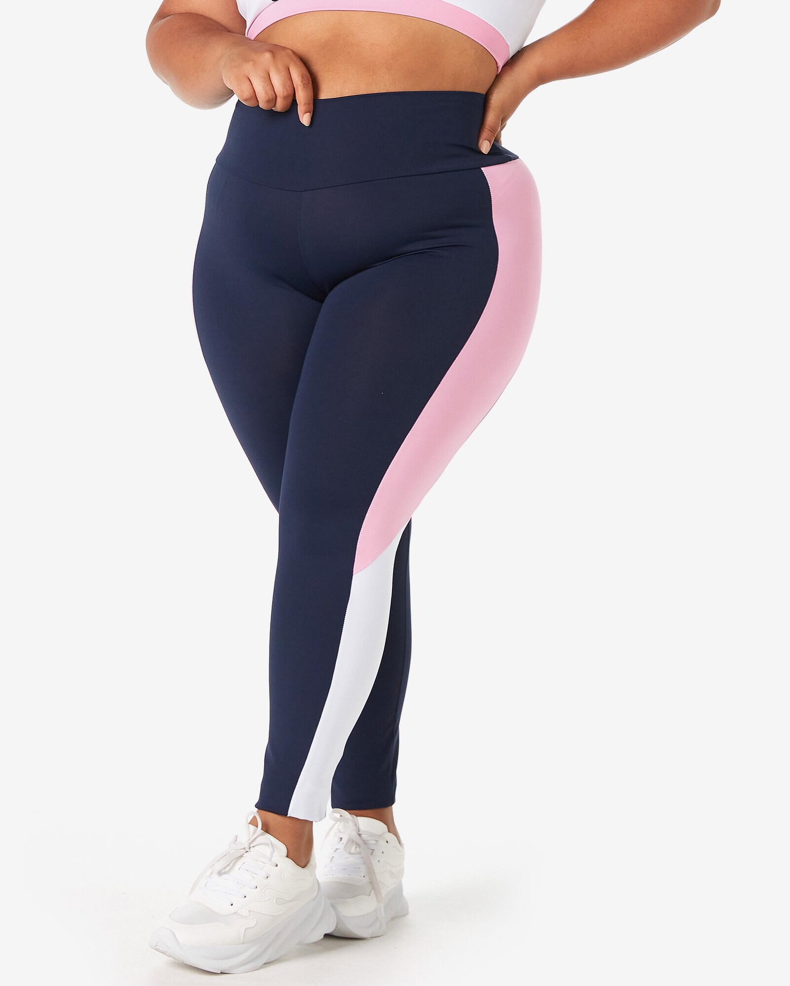 Riachuelo | Calça Legging Esportiva Plus Size Feminina Recortes Azul  Marinho Body Work by Riachuelo