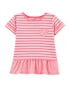 Blusa Infantil Carter's Listras Coração Branco/Rosa Tam 2 a 5