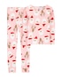 Conjunto Pijama Infantil Carter's 2 Peças Natal Rosa Claro Tam 5 a 8