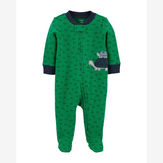 Macacão Pijama Bebê Carter's Tartarugas Verde/Azul Marinho Tam RN a 9 Meses