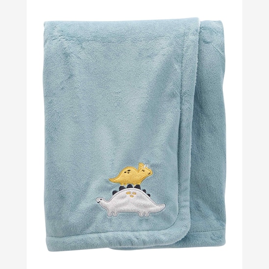Cobertor bebê peluciado dinossauros azul | Carter's