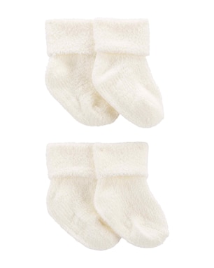Kit meia bebê 4 pares liso branco | Carter's