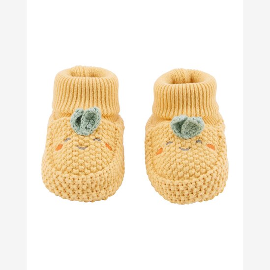 Pantufa Bebê Carter's Crochê Vegetal Amarelo Tam RN