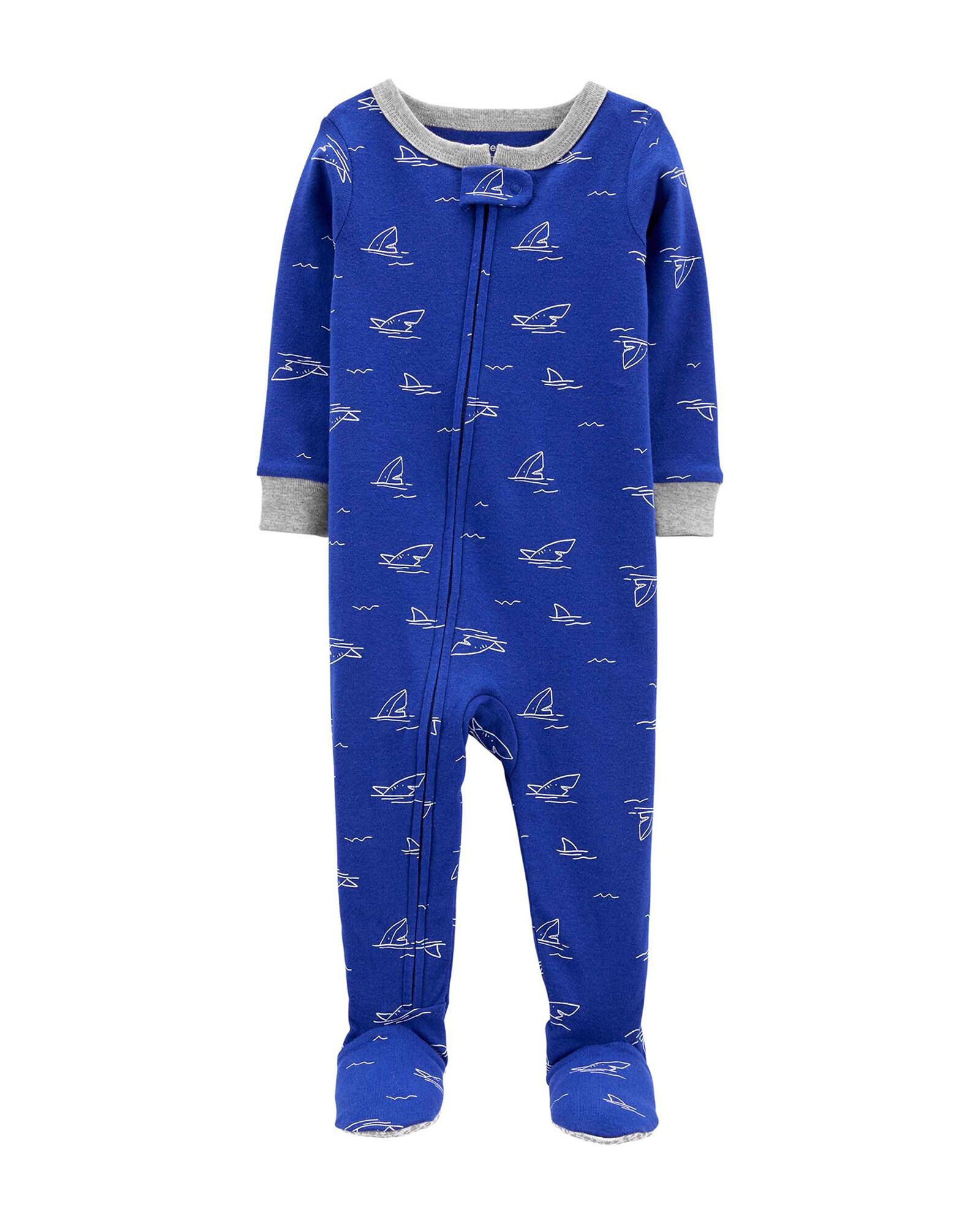 Riachuelo | Macacão Pijama Bebê Carter's Tubarões Azul Tam 9 a 24 Meses