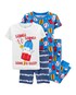 Pijama Infantil Carter's 4 Peças Tie Dye Comidas Baseball Azul/Azul Escuro/Branco Tam 2 a 5