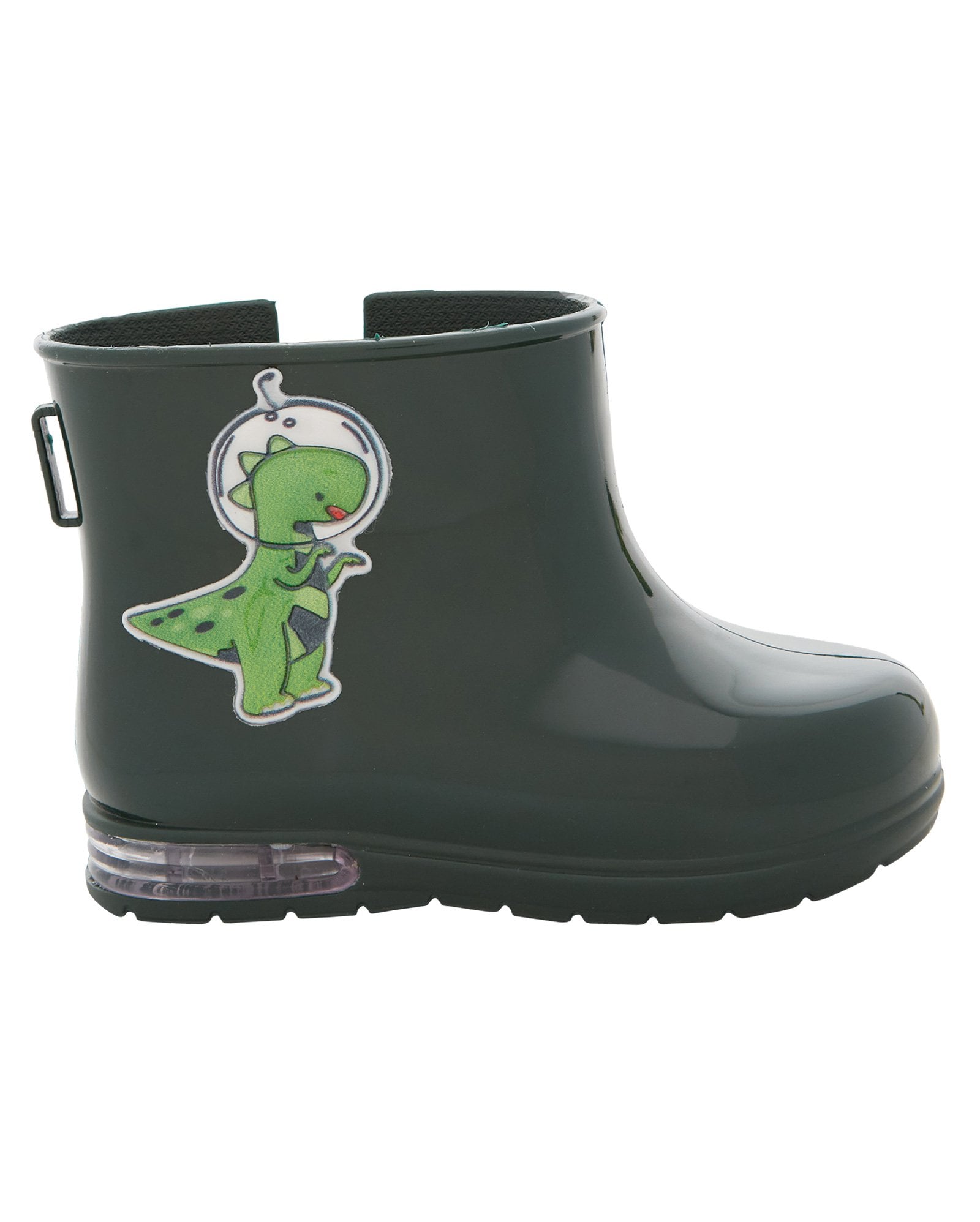 Riachuelo | Bota Galocha Infantil Dinossauro Led Verde Escuro Riachuelo