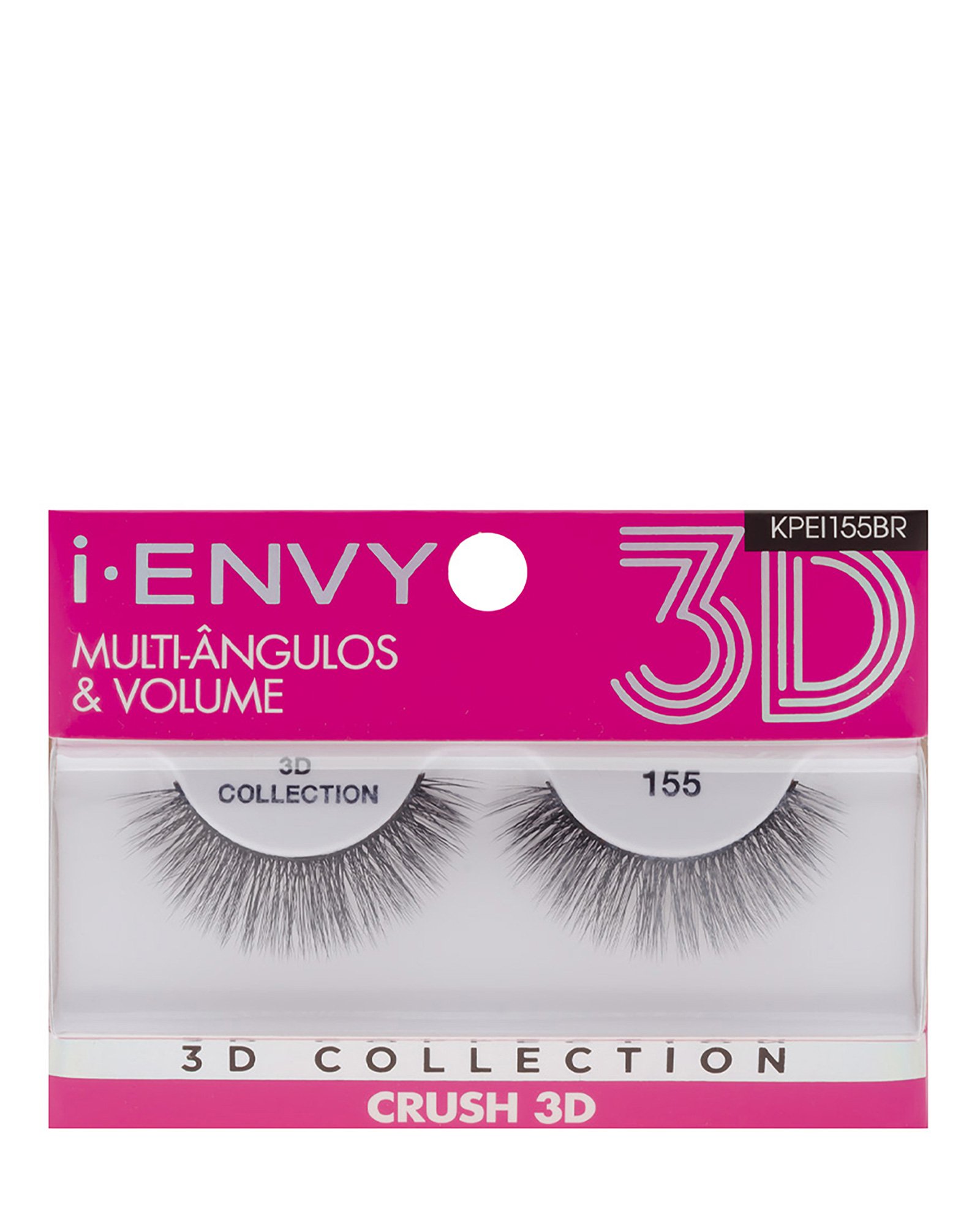 Cílios Postiços Kiss New York I-Envy Collection Crush 3D 155 Preto