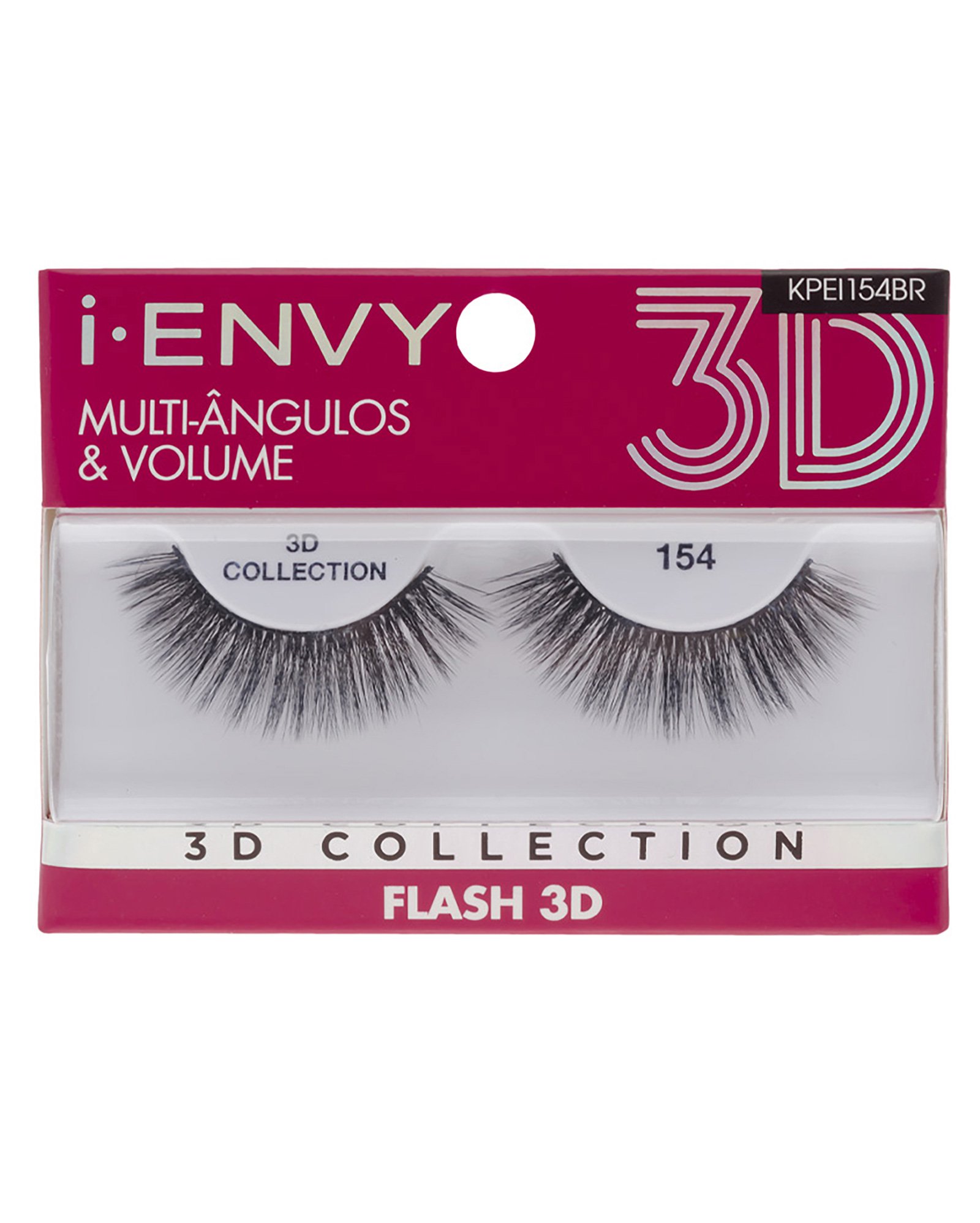 Cílios Postiços Kiss New York I-Envy Collection Flash 3D 154 Preto
