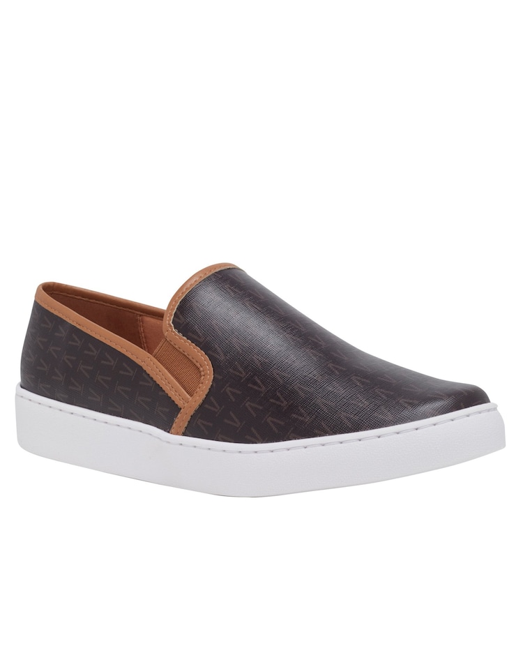 Riachuelo Tênis Slip On Bico Redondo Vizzano Logo Marrom