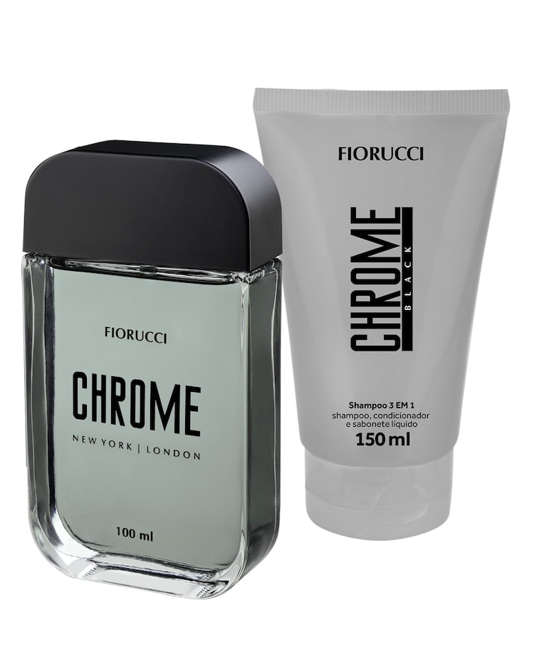Riachuelo Kit Deo Colônia Chrome Black Fiorucci Masculino 100ml
