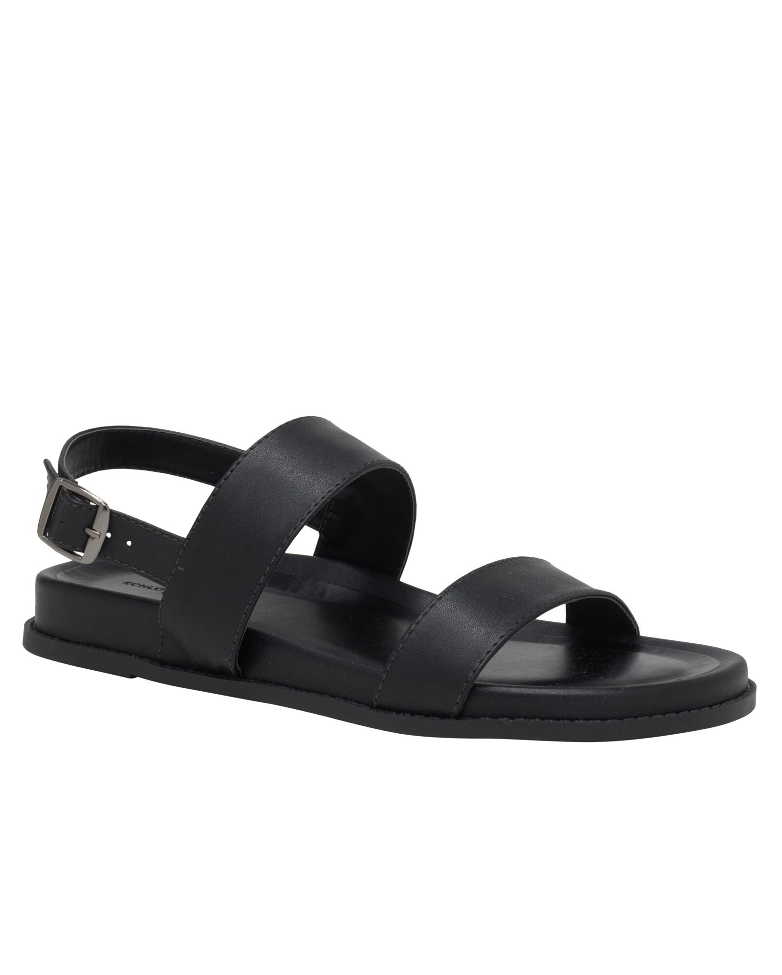 Riachuelo | Sandália Rasteira Tiras Preto Riachuelo