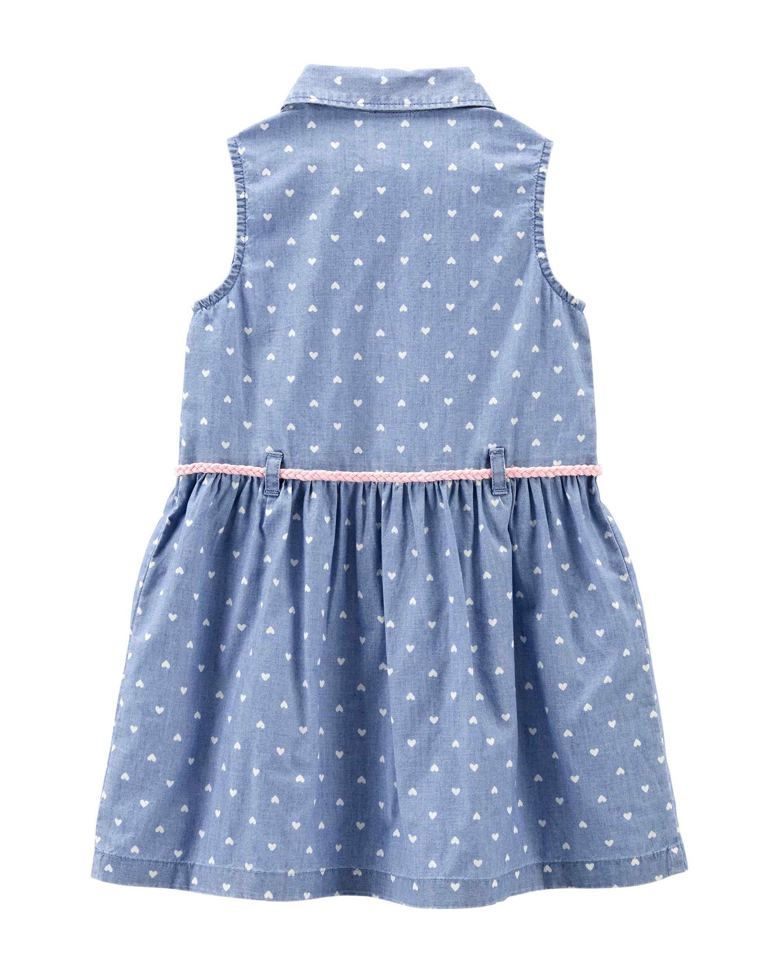 Riachuelo Vestido Infantil Carter's Corações Denim Claro Tam 2 a 5