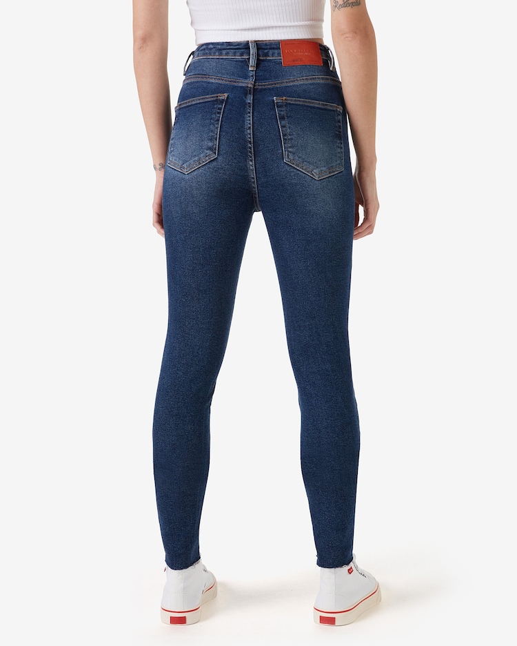Riachuelo Calça Jeans Feminina Skinny Cintura Alta Denim Escuro