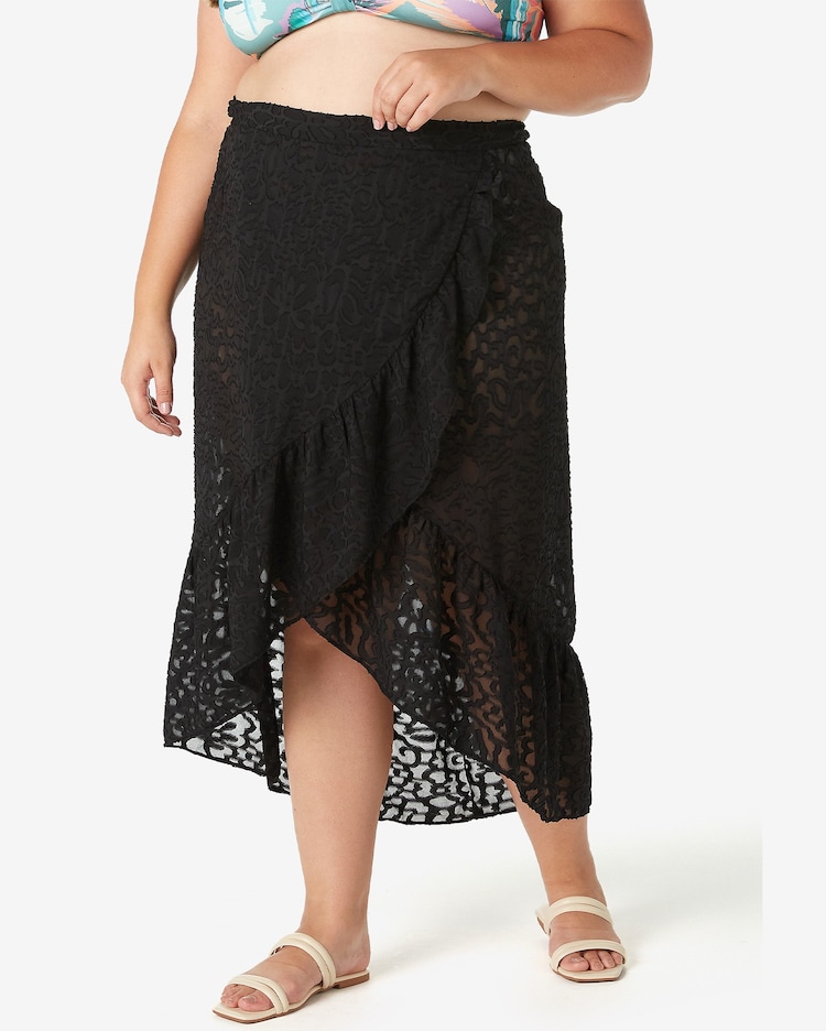 Riachuelo Saída de Praia Plus Size Saia Midi Envelope Amarração