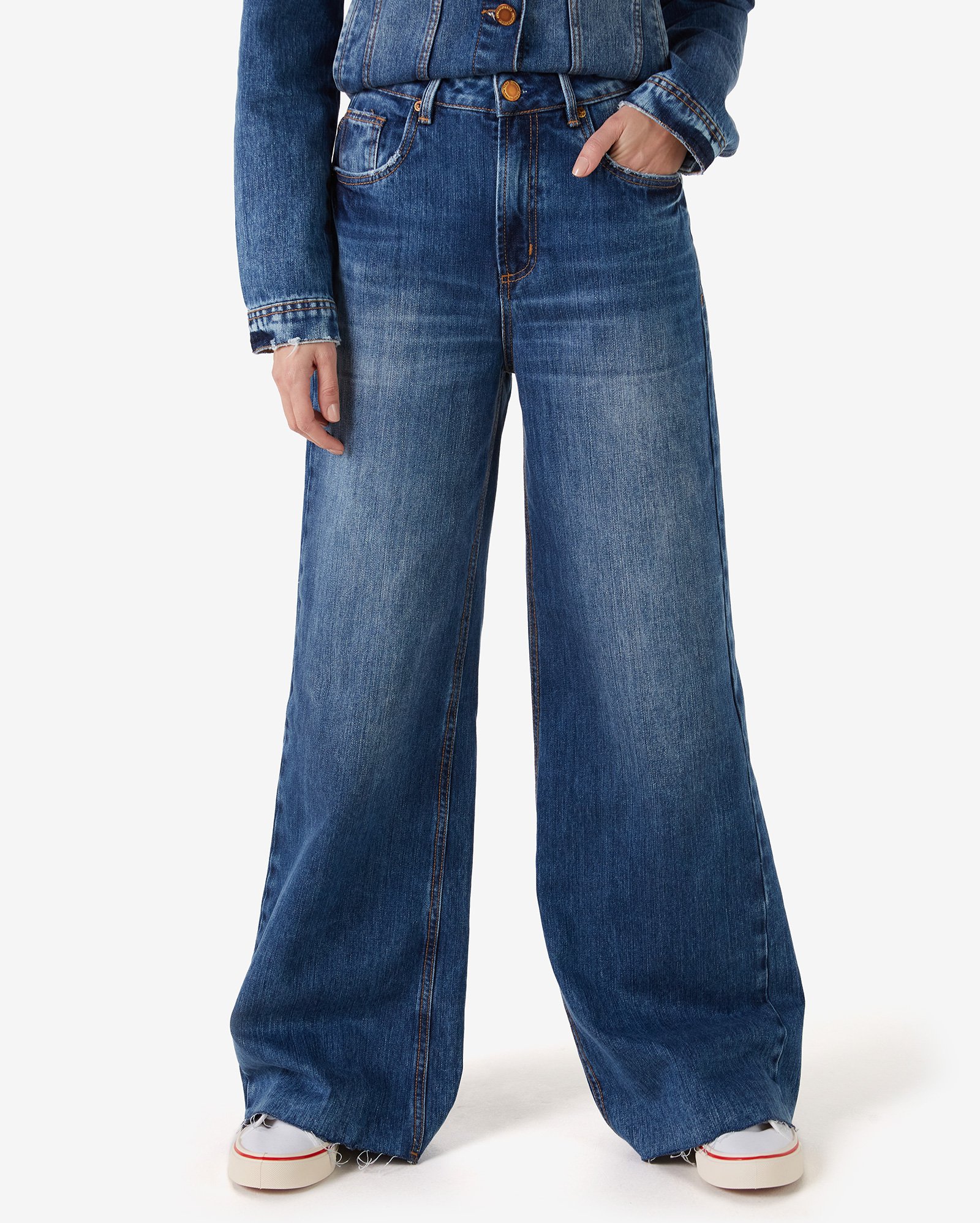 Riachuelo | Calça Jeans Feminina Wide Leg Five Pockets Denim Médio Pool by  Riachuelo