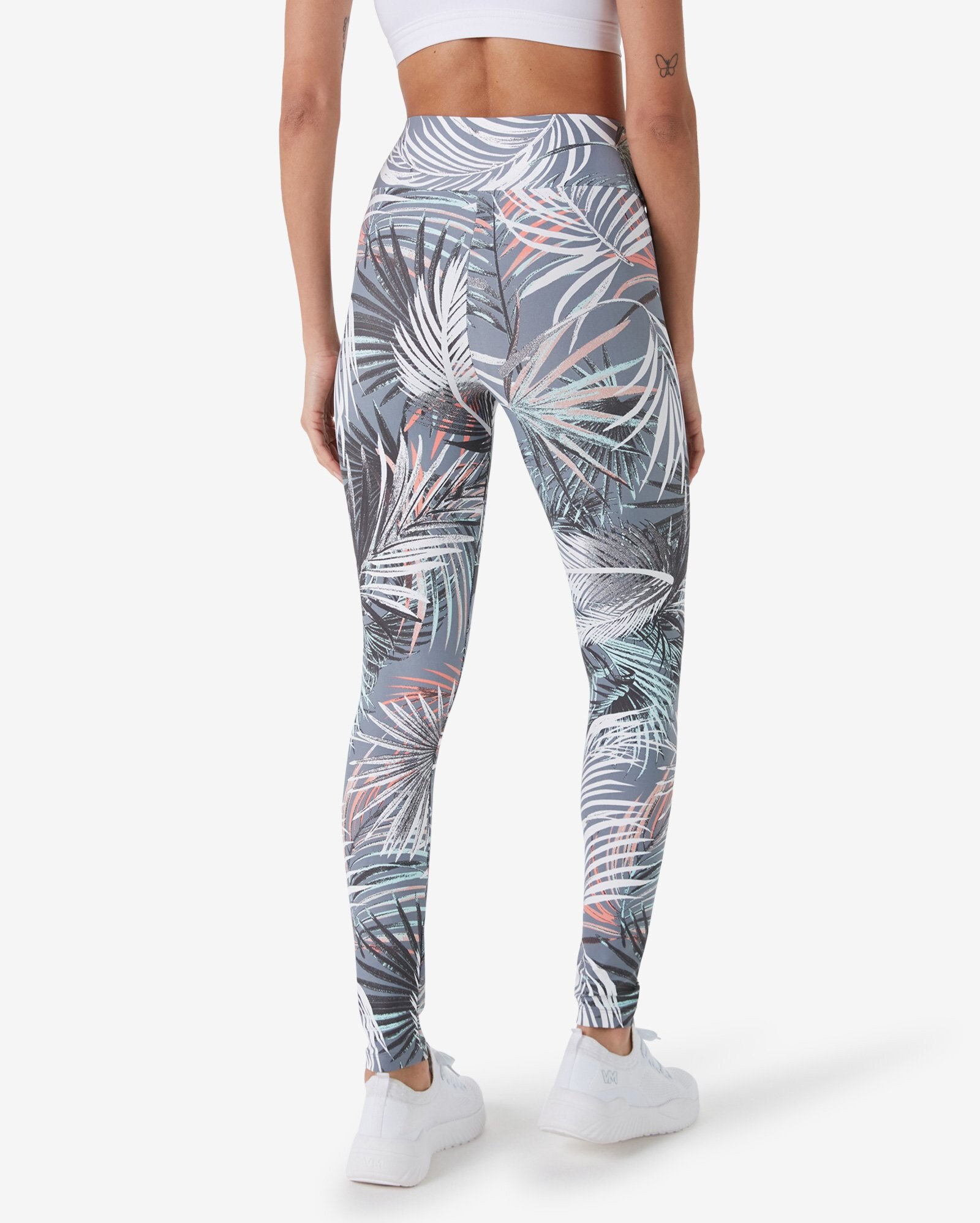 Riachuelo | Calça Legging Esportiva Feminina Folhagem Cinza Claro Body Work  by Riachuelo