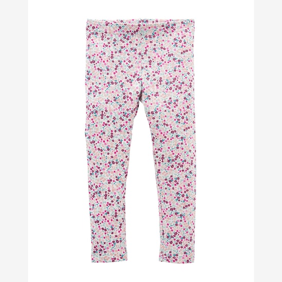 Calça Legging Infantil Carter's Florzinhas Branco Tam 2 a 5