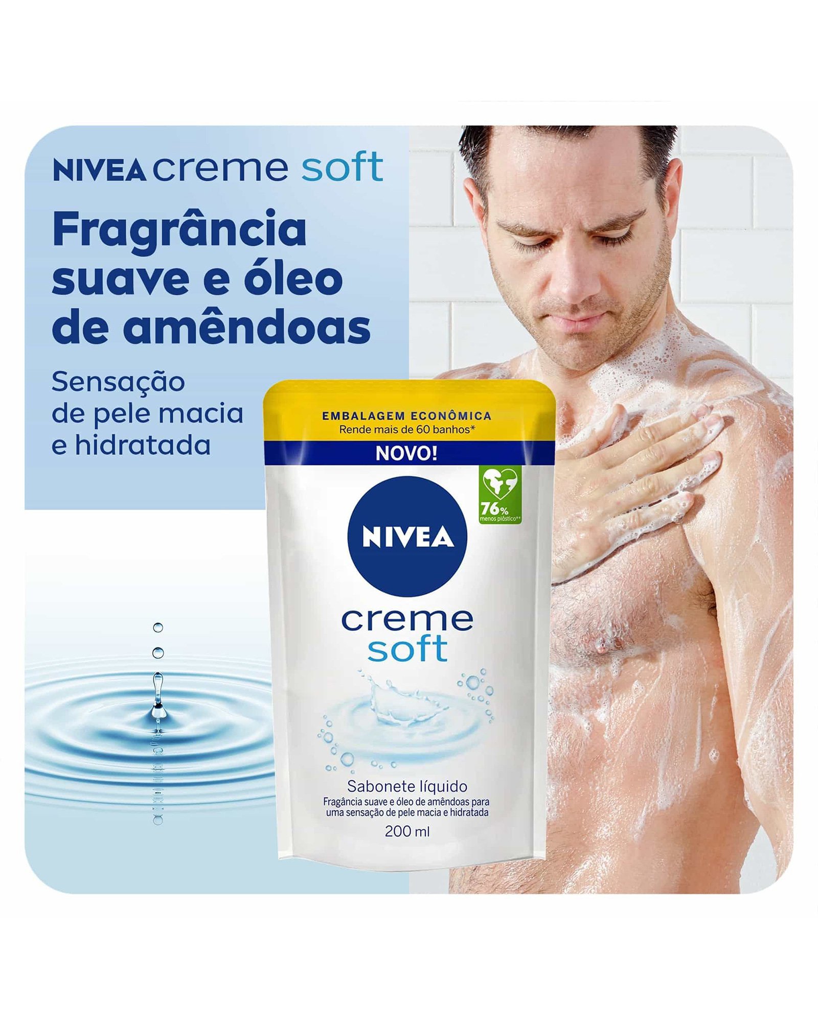 Sabonete Líquido Refil Nivea Creme Soft 200ml