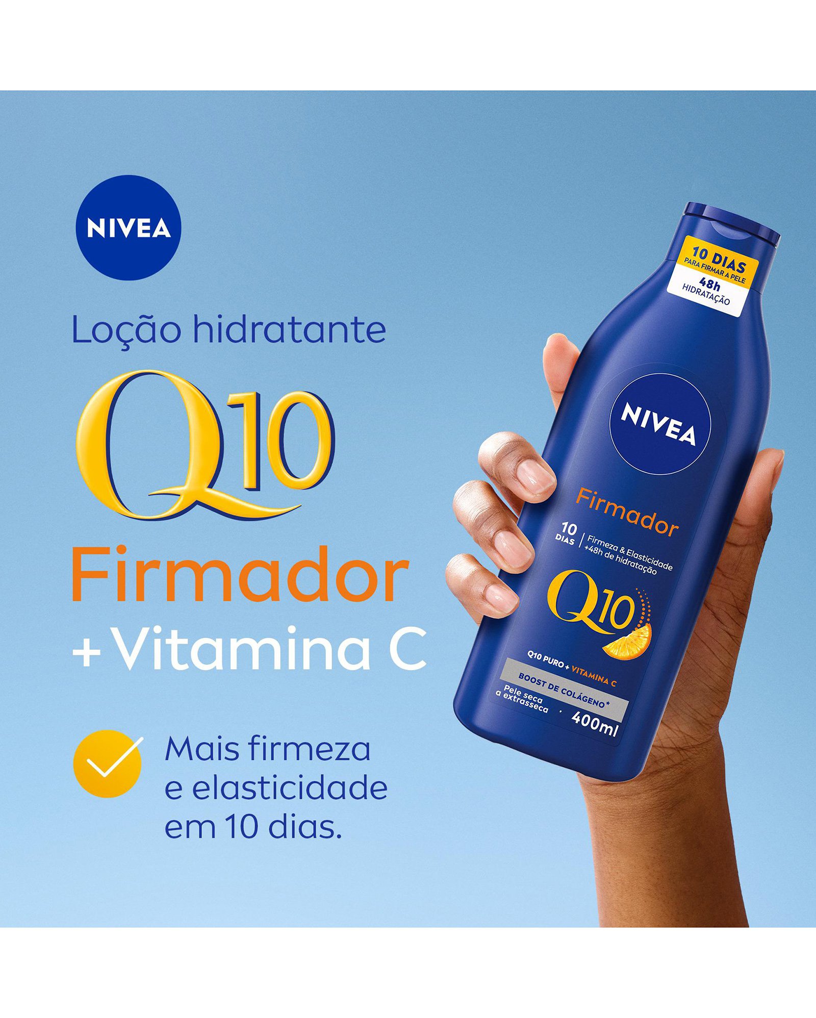 Hidratante corporal firmador Q10 + vitamina C pele seca 400ml | Nivea