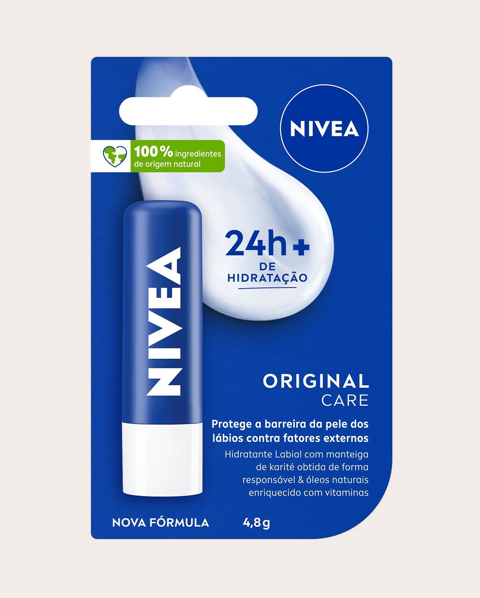 Hidratante labial Original Care hidratação profunda 4,8 g | Nivea